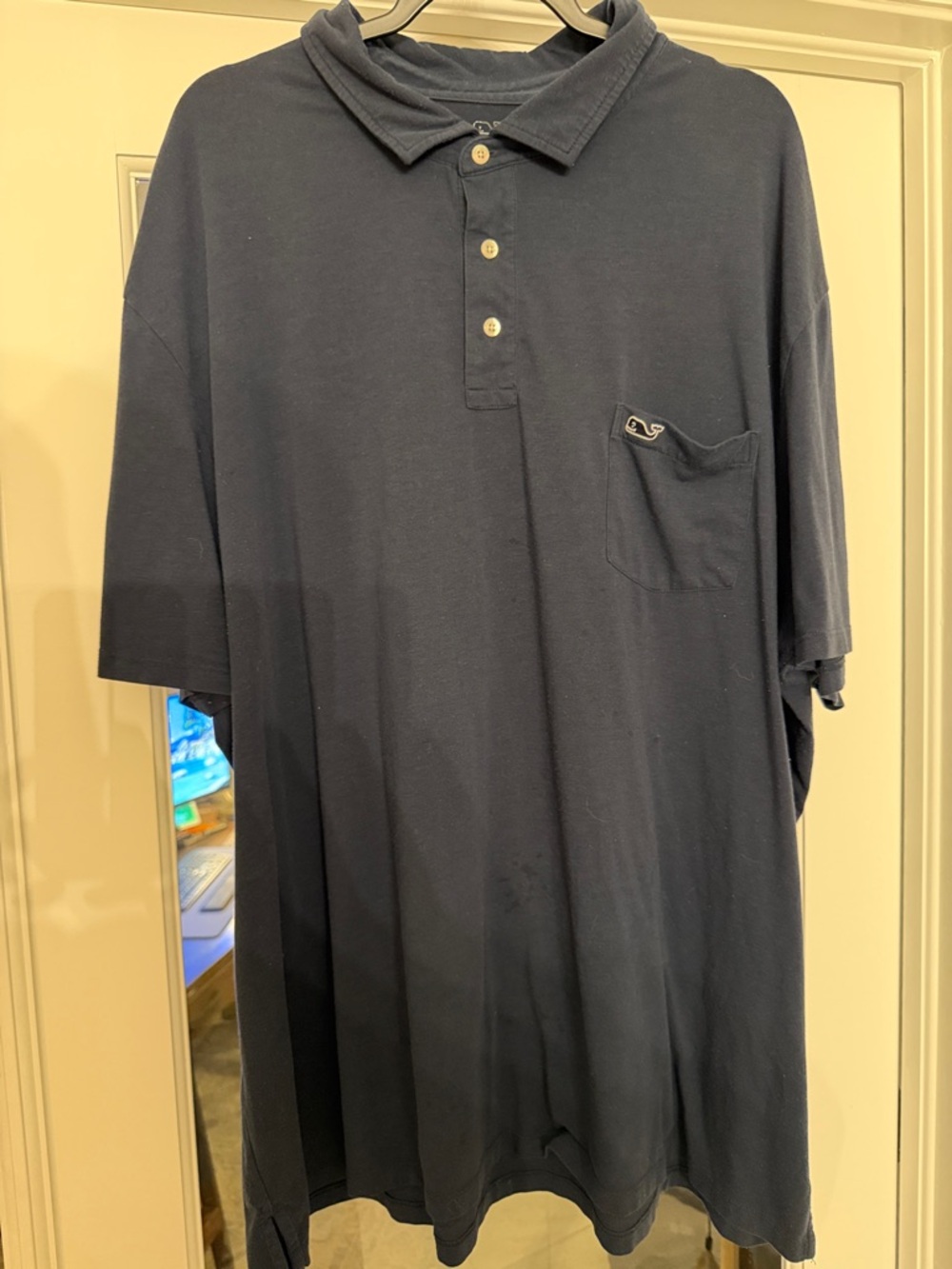 Vineyard Vines Men's Dark Blue Edgartown Polo with Chest Pocket